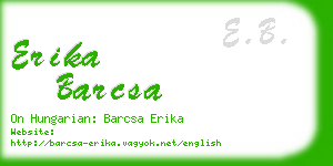 erika barcsa business card